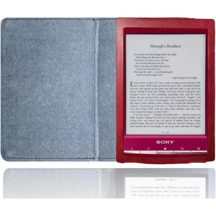 Чохол для Sony PRS-T2/PRS-T1 (6 дюймів), книжкового ридера, з PU-шкіри, червоний
