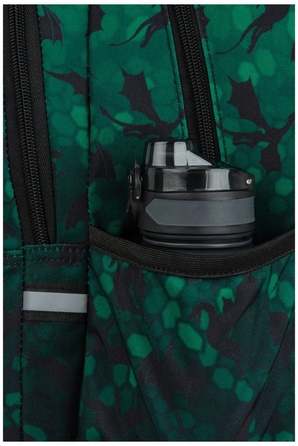 Багатовідсіковий шкільний рюкзак CoolPack, чорно-зелений, 26 л