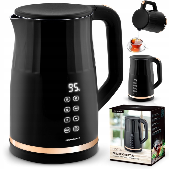 Електричний чайник Berdsen BD-706 2200Вт 1,7л, BPA Free, сенсорне керування та регулювання температури