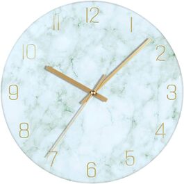VIKMARI Glass Wall Clock Silent-Non Ticking Wall Clocks - Quality Quartz, Battery-Operated Round 12 Inch (Bracelet Style)