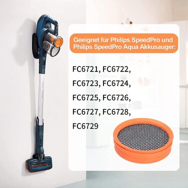 Jajadeal 4 Pack FC8009/01 Filter Replacement for Philips Cordless Vacuum Cleaners SpeedPro & SpeedPro Aqua, Vacuum Cleaner Filter for Philips FC6721 FC6722 FC6723 FC6724 FC6725 FC6726 FC6727 FC6728 FC6729 Vacuum Cleaners