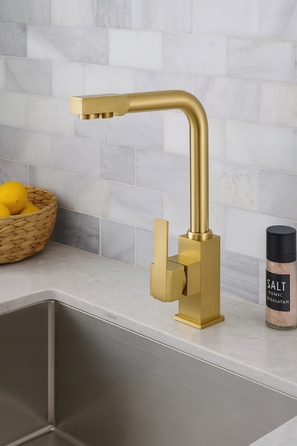Кухонний змішувач Granite Sink Moka трифункціональний, золотий