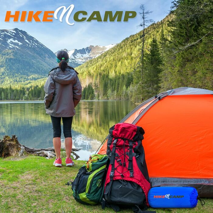 Спальні килимки та спальні мішки SereneLife – водонепроникні та міцні, для кемпінгу, трекінгу та відпочинку на природі (блакитний)