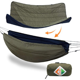 Onewind Underquilt Hammock, Full Length Underquilt with Insulation for Hammock Camping, 4 Seasons, Hiking, Backpacking, and Travel. Lightweight and Portable (Od Green Combo, -12°C to 0°C, 210cm*130cm)