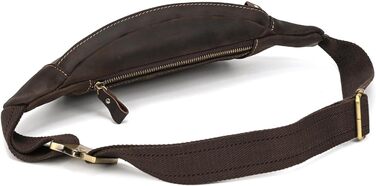 Чоловіча поясна сумка з натуральної шкіри LUUFAN, темно-коричнева (1034)