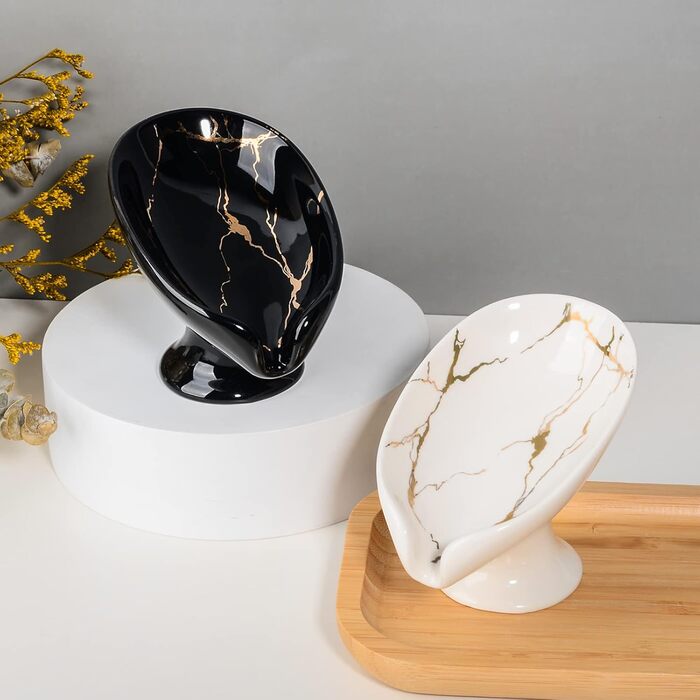 Керамічна мильниця Umlaca, мильниця для душу, підставка для мила, безперебійна мильниця, білий мармур, для кухні, ванної кімнати, душової кабіни