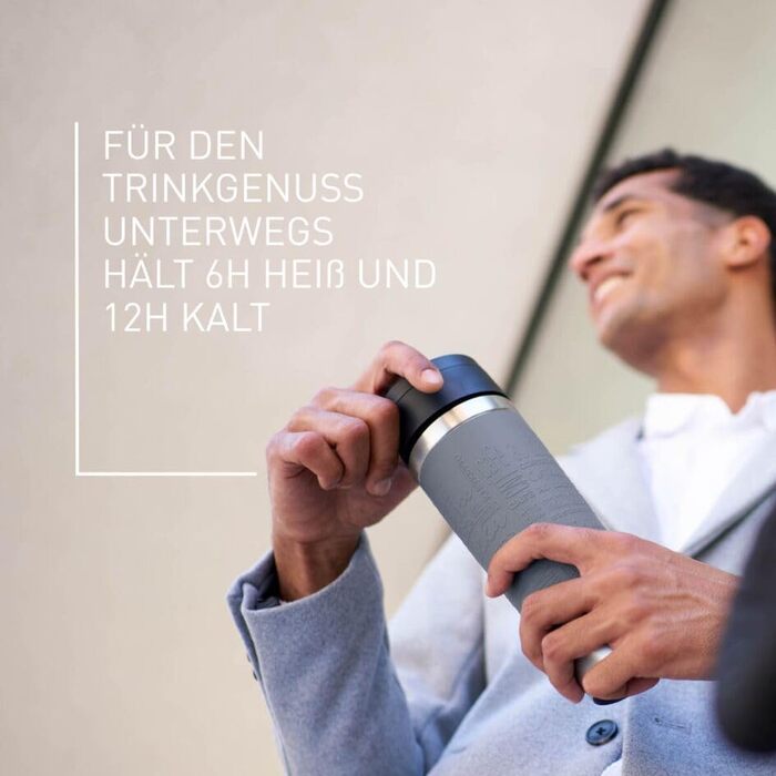 Термокружка Emsa N20220 Travel Mug Classic, 0.5 л, нержавіюча сталь, 6 год гаряча, 12 год холодна, герметична, для подорожей