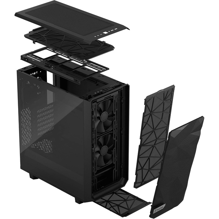 Корпус для комп'ютера Fractal Design Meshify 2 Compact Black ATX Mid Tower (Black TG Light Tint), високий повітряний потік