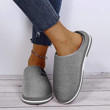 Тапочки жіночі зимові з плюшу, чоловічі, теплі фетрові тапочки, зручні фетрові сліпони для жінок та чоловіків (сірий, 45 EU)