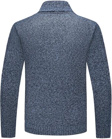 Чоловічий светр з коміром-стійкою, однорядна в'язана кофта для осені та зими (темно-синій, XL)