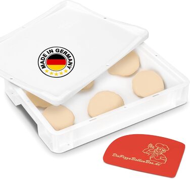 Pizza Ball Box Proofing Box for Pizza Dough Sourdough Yeast Dough Food Grade 30x40x8 cm (1 Box with 1 Lid) white