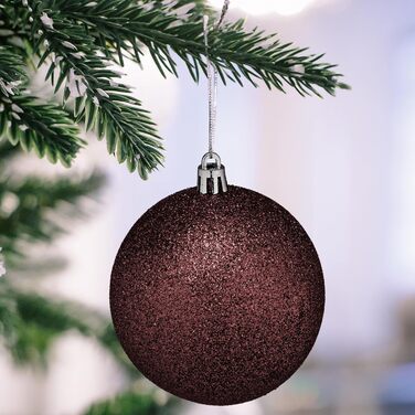 Набір прикрас для ялинки Relaxdays: 110 кульок, мішура та інше. Декоративні кульки для ялинки, коричневого кольору