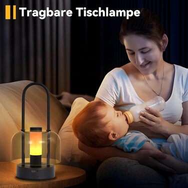 LED настільна лампа Homefire з регулюванням яскравості - акумуляторна, USB-C, 1800K-6500K, метал+акрил, чорна, з функцією пам'яті, для дому (портативна)