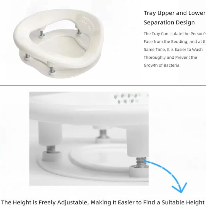 HoldOne Light Vitrectomy Eye Surgery Recovery Pillow, adjustable height & 1 chest pads, reversible face-down support for Macula & Retina removal patients, for patients during