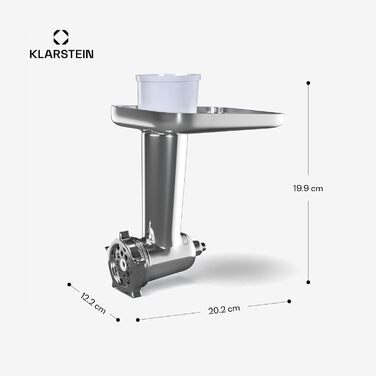 Кухонна машина Klarstein Chiara 1600W з чашею 5L з нержавіючої сталі, 12 швидкостей, LCD-дисплеєм, тиха робота ≤72 dB, набір для випічки, що підходить для миття в посудомийній машині, корпус з алюмінію, сірий колір