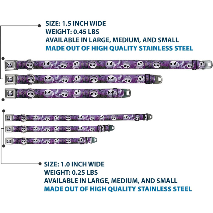 Нашийник для собак Buckle-Down Jack Expressions Ghosts in Cemetery - широкий 2.5 см, розмір 38-66 см