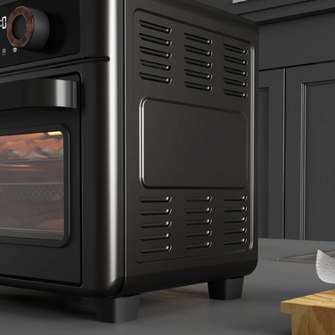 HOMCOM Convection Mini Oven 40-220 °C 13L Mini Oven with Baking Tray, Grill Rack, Crumb Tray, Hot Air Fryer, 12 Programs for Versatile Cooking