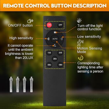 papasbox 2-Piece 100W LED Floodlights with Motion Sensor and Light Sensor | Outdoor Floodlights/Spotlights with Remote Control | 6500K Cold White IP66 Waterproof Floodlight for Garden, Garage, Sports Field