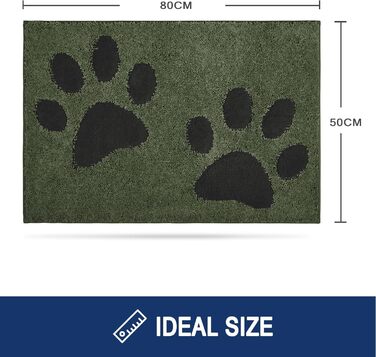 Килимок для підлоги FCSDETAIL 50x80 см, водонепроникний, зносостійкий, для дому, від бруду та вологи, для собак, вхід, зелений
