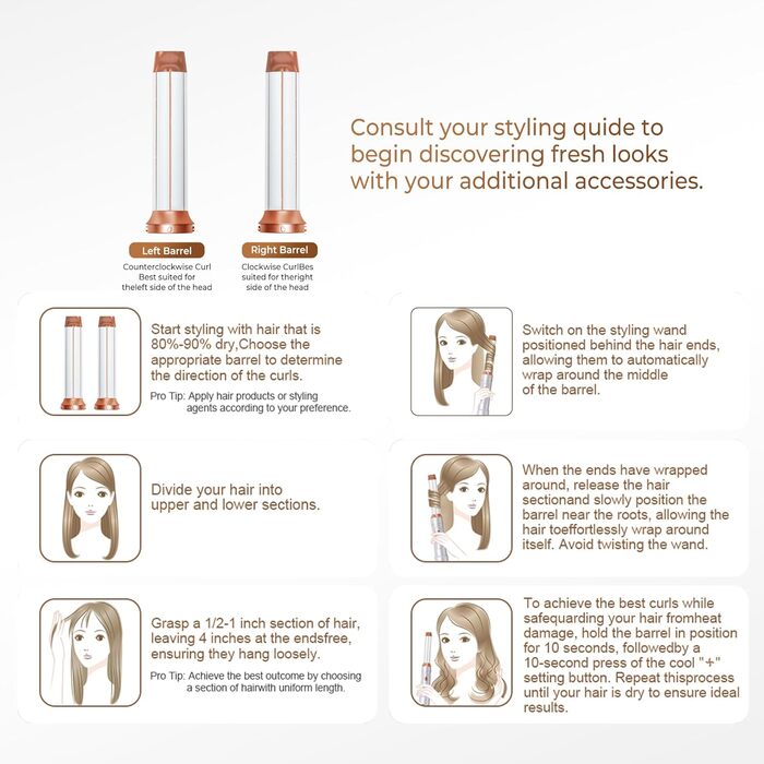 Мультистайлер для волосся 6 в 1: фен, плойка, щітка, дифузор, 1000W (білий/сірий)