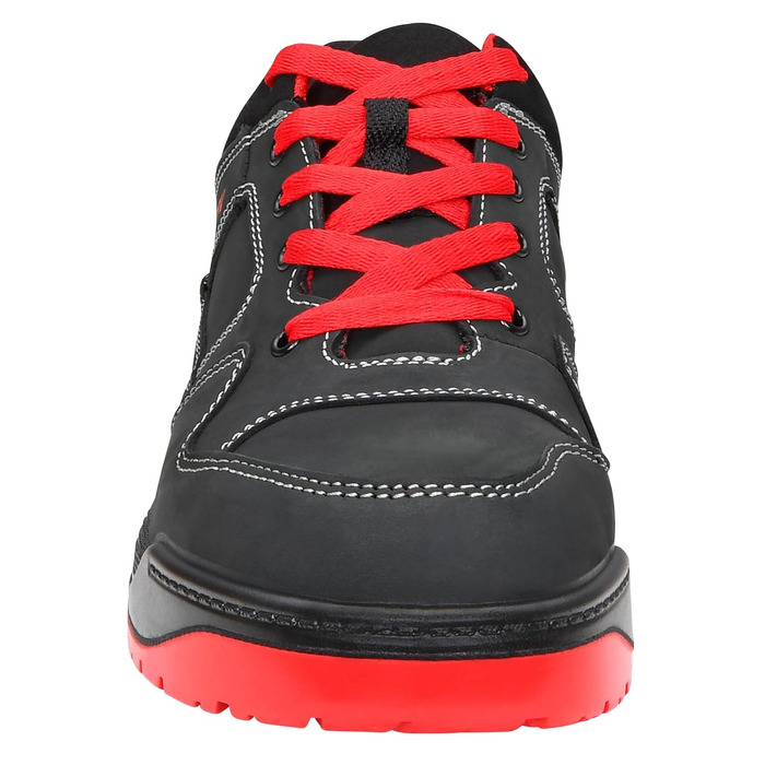 Робочі черевики ELTEN MAVERICK чорно-червоні Low ESD S3 для чоловіків, шкіряні, зі сталевим підноском, легкі, спортивні, розмір 44 EU