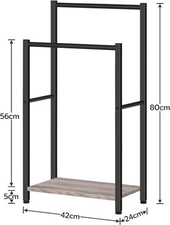 HOOBRO Тримач для рушників, підставка для рушників, драбина для рушників стояча з 2 перекладинами, для рушників, одягу, ковдр, газет, економія місця, стабільна, білий та натуральний колір, EWN02LB01 Білий + Натуральний (Греж + Чорний)