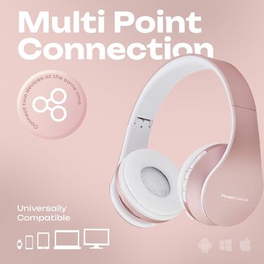 Бездротові навушники PowerLocus Over Ear Bluetooth з мікрофоном (Rose Gold)