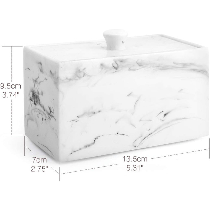 Органайзер для ватних паличок та дисків Luxspire з 2 відсіками. Косметичний бокс для зберігання ватних паличок, дисків та інших аксесуарів. Білий колір.