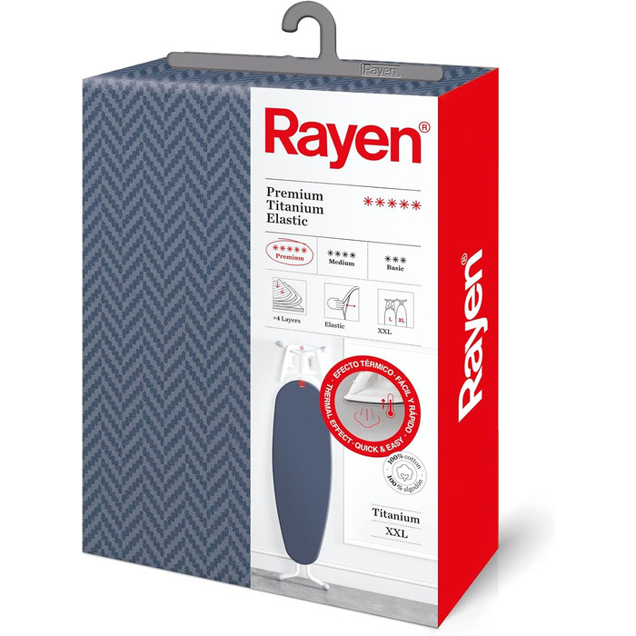 Глянцевий чохол для прасувальної дошки Rayen Premium XXL, 150x55 см, темно-синій, 4 шари