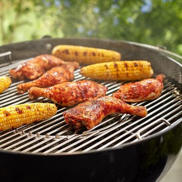 Решітка для гриля Vnierxful 8835 для Weber 22,5 дюйма, покращена, для вугільних грилів Kettle, Performer, Master-Touch, система Gourmet BBQ, шарнірна, сталева