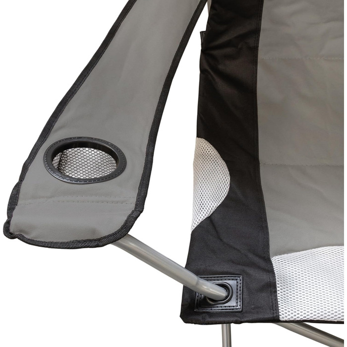 Крісло кемпінгове Spetebo XXL Deluxe антрацит, до 150 кг - широке, зручне, стабільне