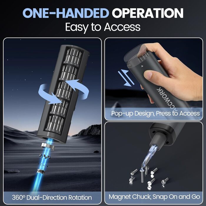 Електрична викрутка 78 в 1 з LED екраном та 72 бітами S2 для ремонту ноутбуків, окулярів, годинників