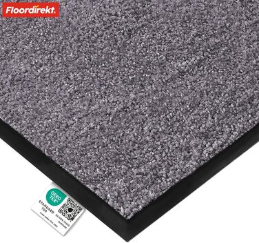 Килимок для підлоги Floordirekt Rhine - миючий, з високою зносостійкістю, антиковзаючий, для входу (сірий, 40 x 60 см)