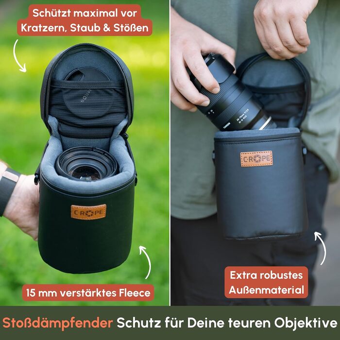 Водонепроникний чохол для об'єктива C-Rope з водонепроникною блискавкою - захисний мішечок для камери - преміум чохол для об'єктива - XS