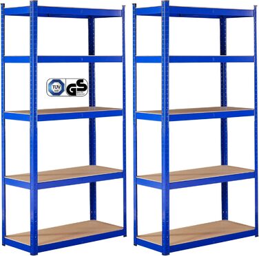 Arebos Heavy-Duty 2-Tier Shelf - 180x90x40cm - 875kg Capacity