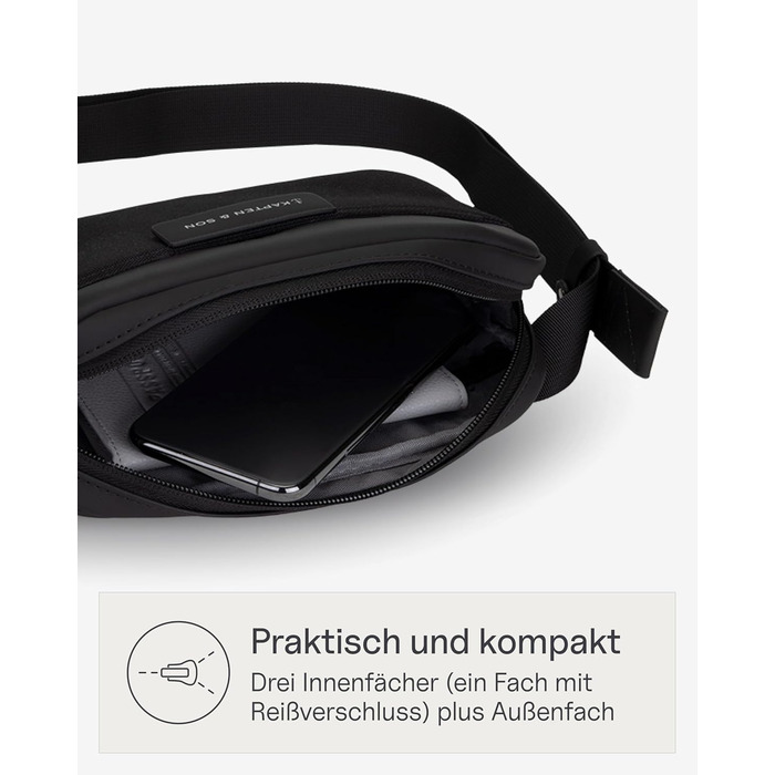 Kapten & Son Bauchtasche Bergen: жіноча/чоловіча сумка через плече, 0.8 л, м'ятний колір, для подорожей та міста