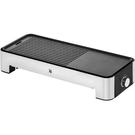 WMF Kitchen Mini Electric Table Grill for 2 with Vegetable Pan - Compact Electric Grill, Adjustable Temperature, 1000W