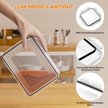 Набір контейнерів для зберігання продуктів з кришкою, 30 шт. (15 контейнерів + 15 кришок), набір харчових контейнерів, не протікають, BPA-free, для Meal Prep