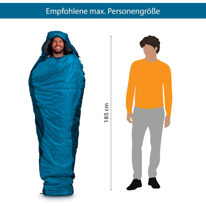 Сплячий мішок Outdoor 3 сезони -12.0°C, блакитний