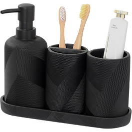 Набір аксесуарів для ванної кімнати, 5 шт. - сучасний набір з тримачем для зубної щітки, пасти, мильниці та стакана (мідь)