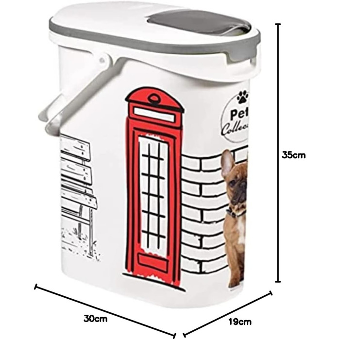 Контейнер для корму для собак Curver Pets Collection 10 л – білий, герметичний, 19 x 30 x 35 см