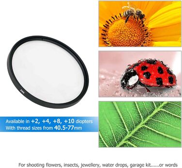 Фільтр JJC 58mm для макрозйомки (набір 4 шт. +2, +4, +8, +10) для Canon, Nikon, Sony, Olympus, Fuji DSLR камер