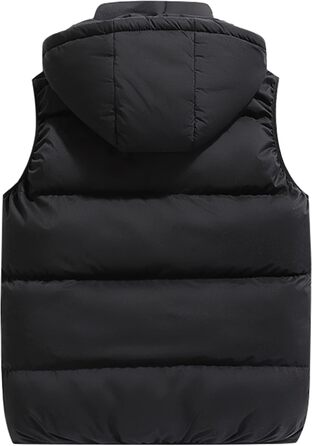 Чоловічий жилет AIEOE без рукавів з багатьма кишенями, легкий, з утеплювачем, знімний капюшон та блискавка, розмір XXL (DE M), чорний