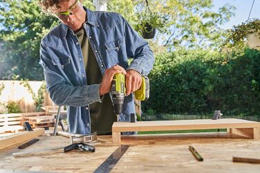 RYOBI 18V ONE+ акумуляторний дриль-шуруповерт R18DD3-0 (50Nm, 2 швидкості, патрон 13 мм, LED-підсвічування, без акумулятора та зарядного пристрою)