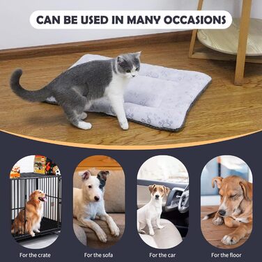 IEUUMLER Dog Bed Washable Dog Mat, Fluffy Soft and Warm Dog Blanket for Travel, Cat Cushion for Large and Small Dogs or Cats FC014 (Gray, 106 * 71cm)