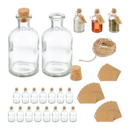 Relaxdays Decorative Glass Set with Cork Stoppers