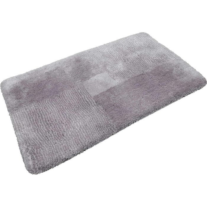 Homie Living Bath Rug, Bath Mat, fluffy, soft pile, non-slip and washable, San Piero (60 x 100 cm, Grey) Grey 60 x 100 cm