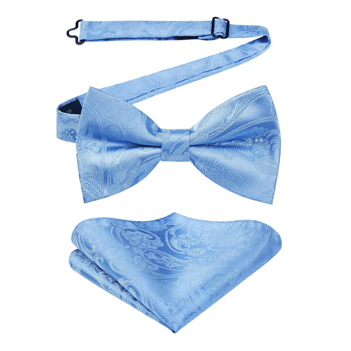 Метелик HISDERN для чоловіків однотонний, регульований, для вечірки, весілля (B, небесно-блакитний 2)