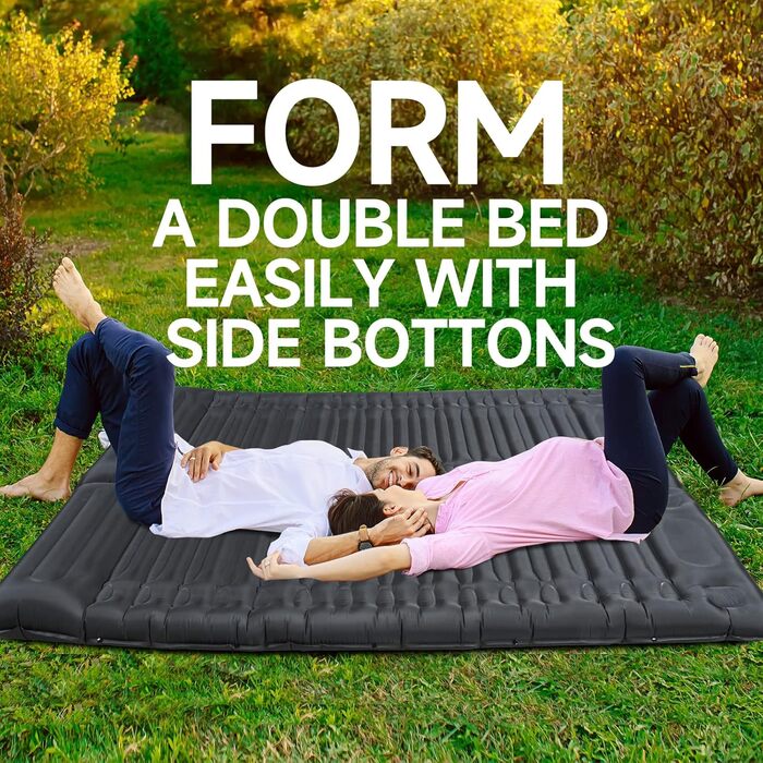 Bluever Self-Inflating Camping Mat with Foot Pump, 14cm Thick Sleeping Pad - Outdoor, Hiking, Travel Mat with Pillow