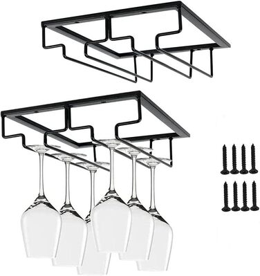 Тримач для келихів вина DDGG (2 шт.) - Настінна підставка для келихів, барна полиця, для дому, ресторану